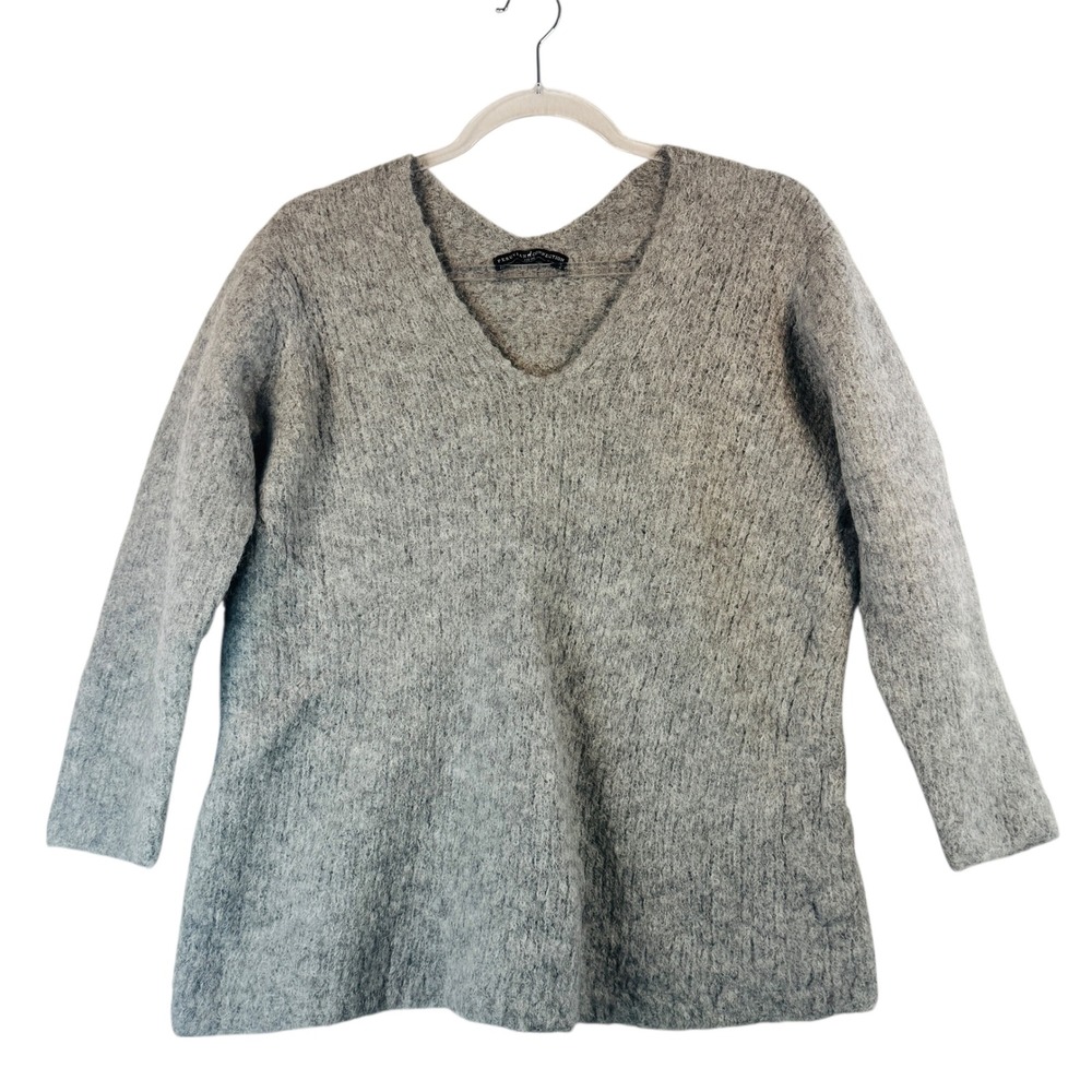 Peruvian Connection‎ Alpaca Blend Sweater Women's Small Gray V-Neck